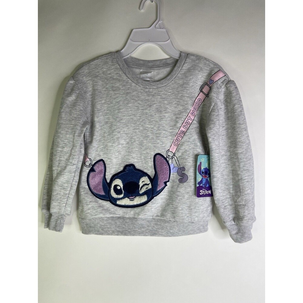 Disney Lilo and Stitch Gray Long Sleeve Pullover Sweatshirt Top Girls Size 6